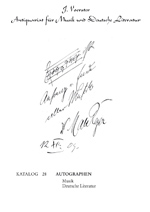 Musikantiquariat - Katalog: Autographen