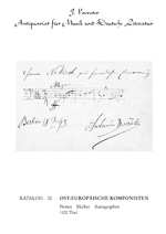 Musikantiquariat - Katalog: Musik: Ost-Europäische Komponisten