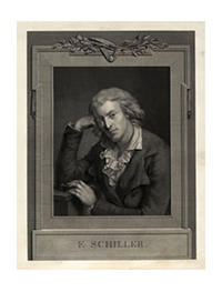 Literatur-Antiquariat: Brustbild von Friedrich Schiller - Kupferstich von J. G. Müller nach A. Graff