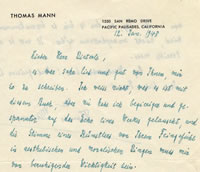 Seltene Autographen: Eigenhändiger Brief mit Datum und Unterschrift von Thomas Mann 