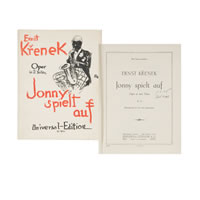 KRENEK, Ernst: Jonny spielt auf. Oper in 2 Teilen.