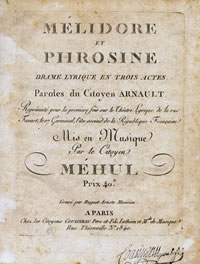 Erstausgabe von Etienne-Nicolas Méhul: Mélidore et Phrosine