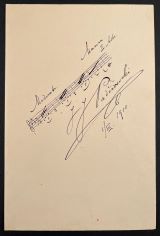 PADEREWSKI, Ignacy Jan [1860-1941]: Autograph album leaf with date and signature. No place., 1.III.1910.. Oktave 20,5 x 13,5 cm. 1 page.   