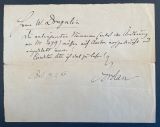 JORDAN, Max [1837-1906]: Eigenhändiger Brief mit Unterschrift. Berlin,, 19.I.[18]83.. Quer-Oktav. 16,5 x 21 cm. 3/4 Seite. 