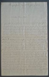 MÖRIKE, Margarethe [1818-1903]: Eigenhändiger Brief mit Unterschrift. Mergentheim,, 27ten July 1877.. Oktav. 22,6 x 14,4 cm. 4 Seiten. Knickfalten. Tinte etwas ausgebleicht. 