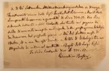 ROSSINI, Gioachino [1792-1868]: Extensive autograph receipt for the receipt of his annuity. Firenze,, 3. September 1852.. Octavo oblong. 1 page. Lightly browned. Lower right corner missing, but without loss of text.   