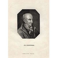 BODMER, Johann Jacob. - Portrait, Porträt, Brustbild. Kupferstich von P. Wuest. Zwickau Schumann. Nach 1800. 17 x 11,5 cm. 