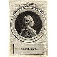 KÄSTNER, Abraham Gotthelf. - Brustbild nach links. Kupferstich [nach J. H. Tischbein] in ovaler Umrandung auf gestochenem Rechteck. [Ca. 1800]. 20,8 x 17 cm. 