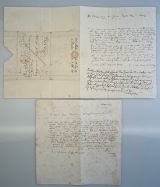 WEBER, Carl Maria von [1786-1826]: Autograph letter with place, date, signature and addressing. Dresden, 18. Januar 1822.. Quarto 22,8 x 19cm. 1 page on folded double leaf. Enclosed: facsimile of an autograph letter with date and signature, 19. XI. 1825. Quarto. 3/4 page. 