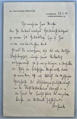 STRAUSS, Richard [1864-1949]: Autograph letter with place, date and signature. Garmisch, 28. 6. [19]34.. 1,5 pages, written on his printed stationery. 