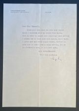 LENZ, Siegfried [1926-2014]: Maschinenschriftlicher Brief mit eigenhändiger Unterschrift. In englischer Sprache. Hamburg, 17.4.[19]86.. Quart. 29,7 x 21 cm. 1/2 Seite 