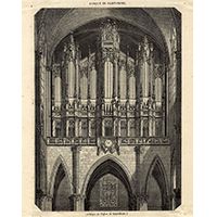 PARIS. - L'Orgel [Cavaillé-Coll] de l'église Saint-Denis [Paris]. Holzstich von Brugnot und Marville. [Paris Magasin Pittoresque 1845] 21 x 15 cm. Unter Passepartout 