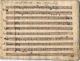 PAISIELLO, [Giovanni] [1740-1816]: Nella Molinarina. [Sprechgesang Nr. 20 und Arie Nr. 21 aus: L'amor contrastato]. Zeitgenössische Abschrift der Partitur. - Contemporary copy of the fullscore. [Neapel,, after 1788]. Quarto oblong 22 x 29cm. 16 leaves. Ownership note Iganzio Catalani on the first page. 