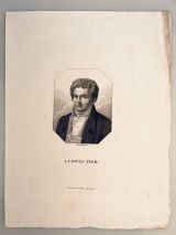 TIE[C]K, Ludwig. - Portrait, Porträt, Brustbild nach links. Kupferstich in Punktiermanier von Bollinger. Zwickau, Gebr. Schumann [1819] 18 x 12 cm. Schöner Abzug. 