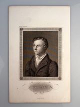 UHLAND, Ludwig. - Portrait, Porträt, Brustbild nach links. Stahlstich von J. Serz. [Hildburghausen], Bibl. Institut [ca. 1860] 16,5 x 11,5 cm 