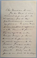 FAURÉ, Gabriel [1845-1924]: Eigenhändiger Brief in Französisch mit Unterschrift - autograph letter in French with signature. No place no date, Octavo 18 x 11 cm. 1,5 pages. 