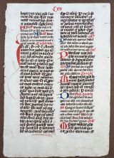 MISSALE HILDESHEIM 1509 - MEDIEVAL MUSIC MANUSCRIPT - MITTELALTERLICHE NOTENHANDSCHRIFT - NEUMES - HUFNAGEL - QUADRAT - NOTEN: Missale manuscript on paper. Hildesheim, 1509. Folio 30 x 20,5 cm, paperleaf handwritten in two columns with 9 initials, in red and blue. 